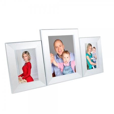 Masaüstü Gümüş Ahşap Çerçeve - Üçlü