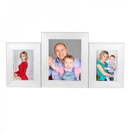 Masaüstü Gümüş Ahşap Çerçeve - Üçlü