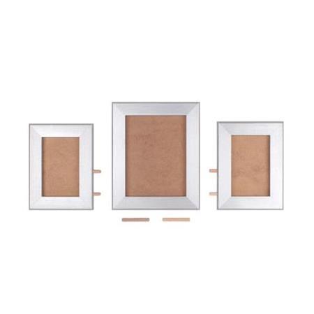 Masaüstü Gümüş Ahşap Çerçeve - Üçlü