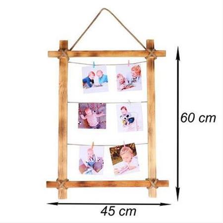 İpli Mandallı Ahşap Çerçeve 45x60 cm - Dikey