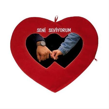 Süblimasyon Kalp Aşk Yastığı - Seni Seviyorum