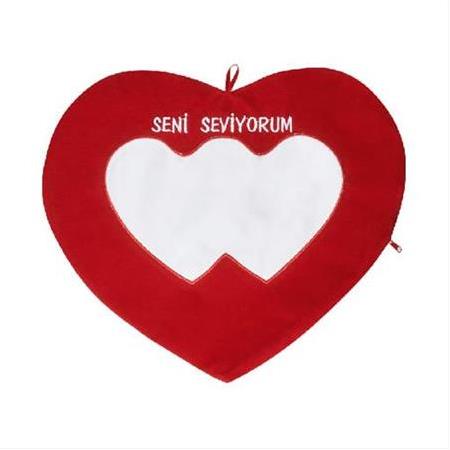 Süblimasyon Kalp Aşk Yastığı - Seni Seviyorum