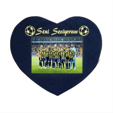 Süblimasyon Taraftar Kalp Yastık - Sarı Lacivert