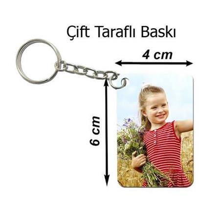 Süblimasyon Dikdörtgen Metal Anahtarlık 4x6 cm