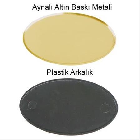 SPX Oval Metal Yaka İsimliği (aynalı altın)