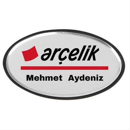 SPX Oval Metal Yaka İsimliği (aynalı gümüş)