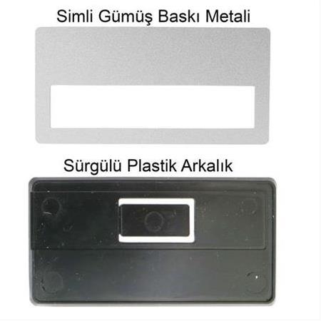 SPX Logi Sürgülü Metal Yaka İsimliği (simli gümüş)