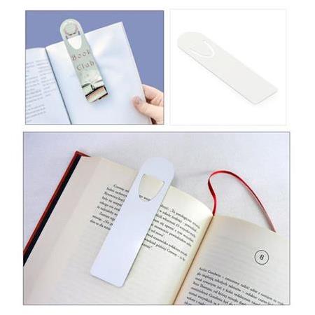 Süblimasyon Oval Kesim Metal Kitap Ayracı - Beyaz