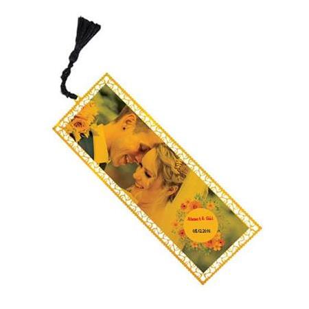 Süblimasyon Bordürlü Metal Kitap Ayracı - Altın