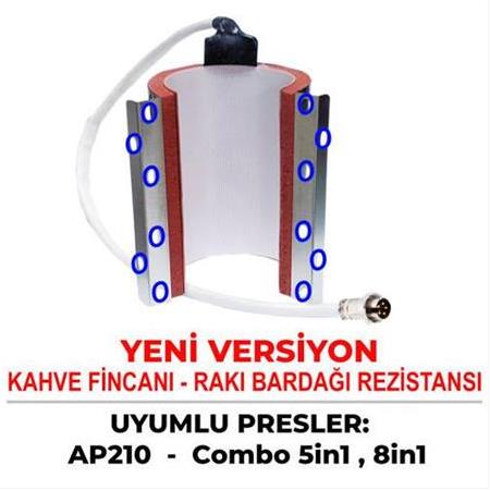 Yeni Ver. Fincan ve Rakı Bardağı Rezistansı (AP-210 , 5IN1-28X38 , 5IN1-38X38 )