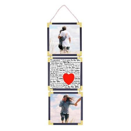 Süblimasyon Ahşap 3 lü Ahşap İpli Çerçeve 15x15 cm