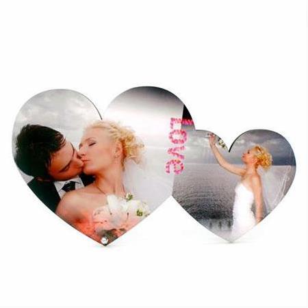 Süblimasyon HDF Çift Kalp Çerçeve 16x28 cm