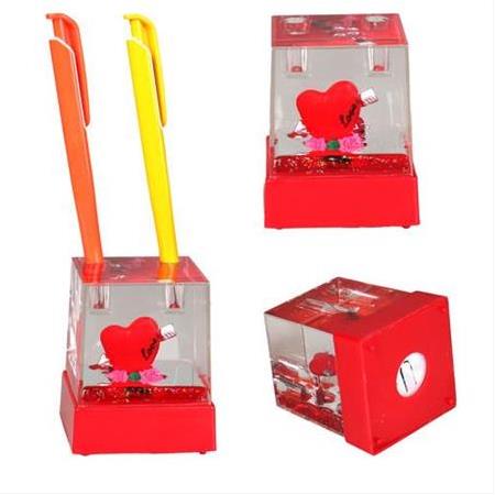 Işıklı Müzikli Kalemlik Küp Kar Küresi