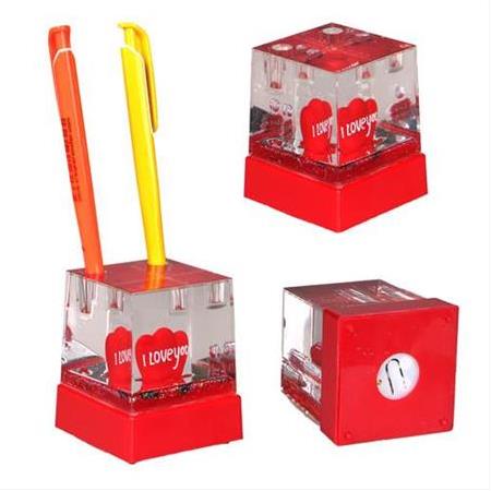 Işıklı Müzikli Kalemlik Küp Kar Küresi