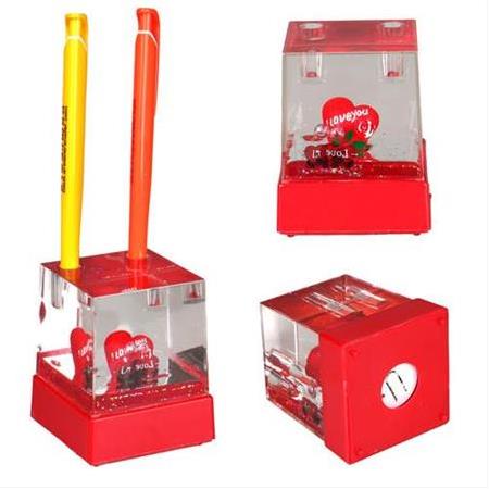 Işıklı Müzikli Kalemlik Küp Kar Küresi