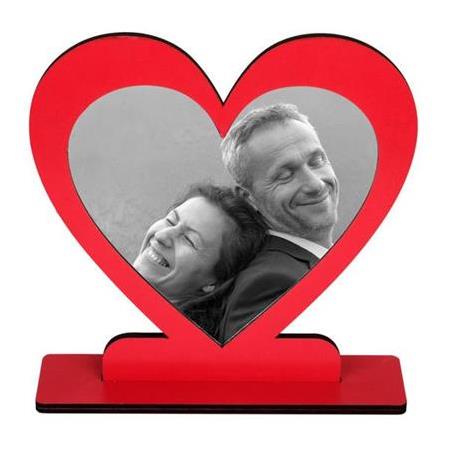 Süblimasyon Kırmızı Ahşap Kalp Çerçeve